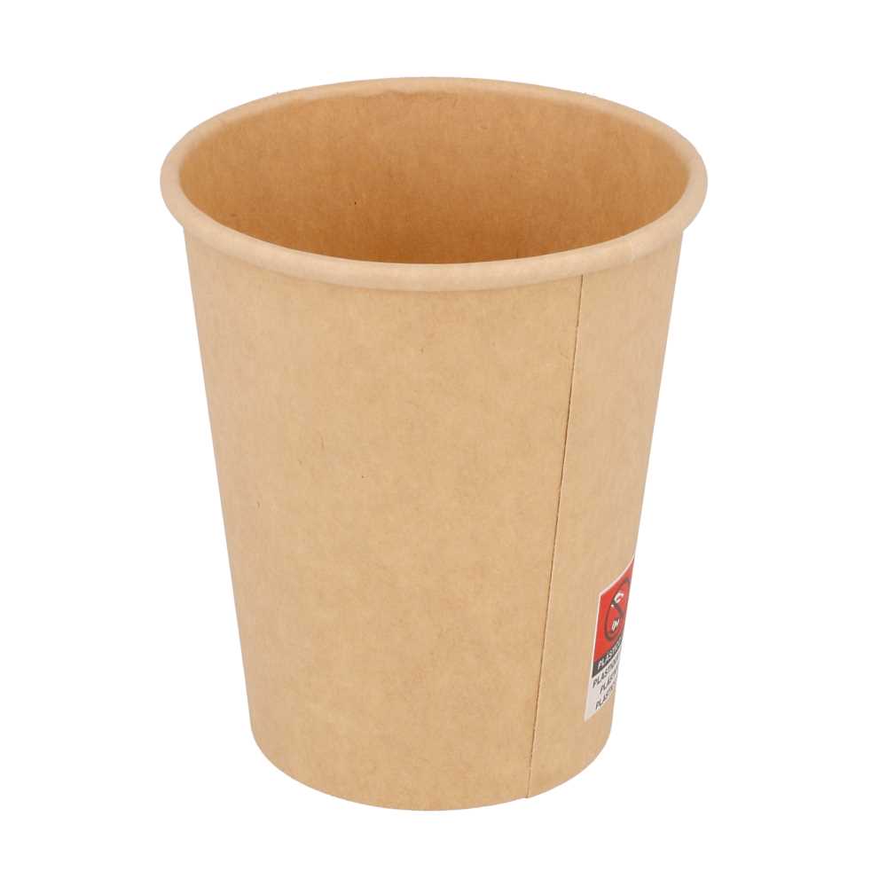 Vasos Bebidas Calientes 1 Pared 240 Ml 280 + 18 Pe G/M2 Ø8/5,6X9,2 Cm Marrón Cartoncillo (1000 Unid.)