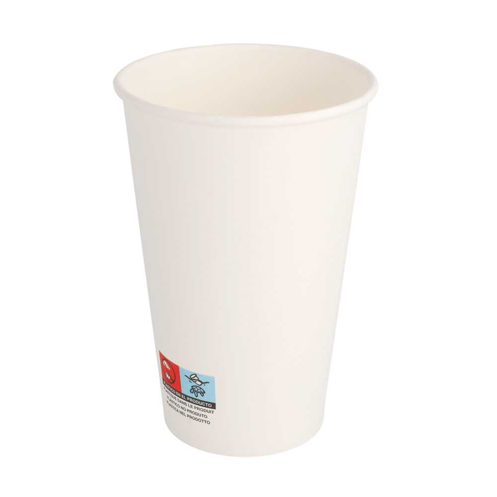 Vasos Bebidas Calientes 1 Pared 480 Ml 300 + 18 Pe G/M2 Ø9/6X13,2 Cm Blanco Cartoncillo (1000 Unid.)