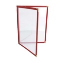 MENÚ "AMERICANO" DIN-A5 2 CUERPOS BURDEOS PVC (1 UNID.)