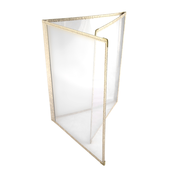 Menú "Americano" Din-A4 3 Cuerpos Oro Pvc (1 Unid.)