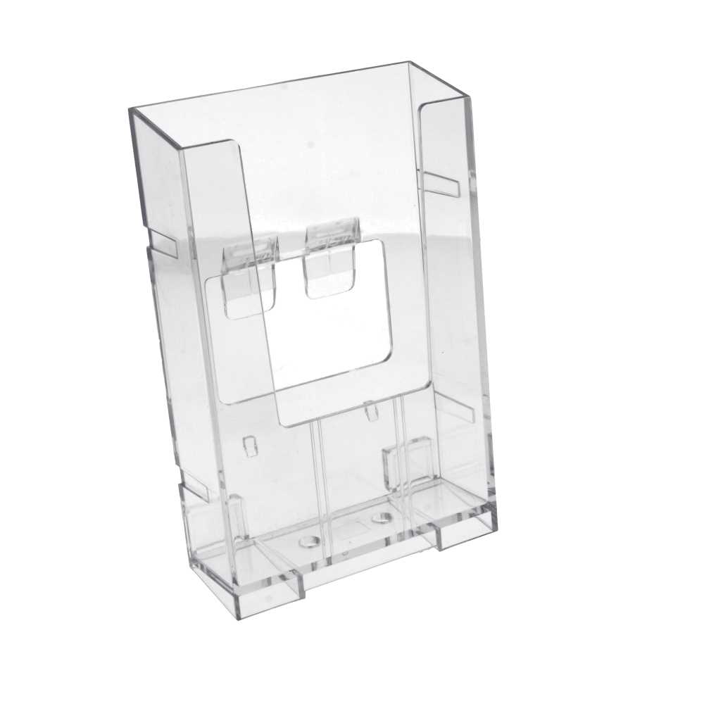 PORTA FOLLETOS 1/3 DIN-A4 10,5x15,7x6,5 CM TRANSPARENTE PS (12 UNID.)