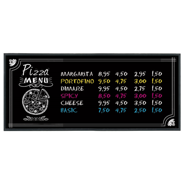 Pizarra Mural 56X150X2 Cm Negro Madera (1 Unid.)