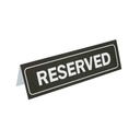 PLACA PARA MESA "RESERVED" 18x5,5 CM NEGRO PVC (1 UNID.)