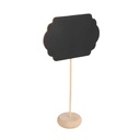 3 U. MINI PIZARRAS FORMA NUBE + PEDESTAL 9x6x10 CM NEGRO MADERA (1 UNID.)