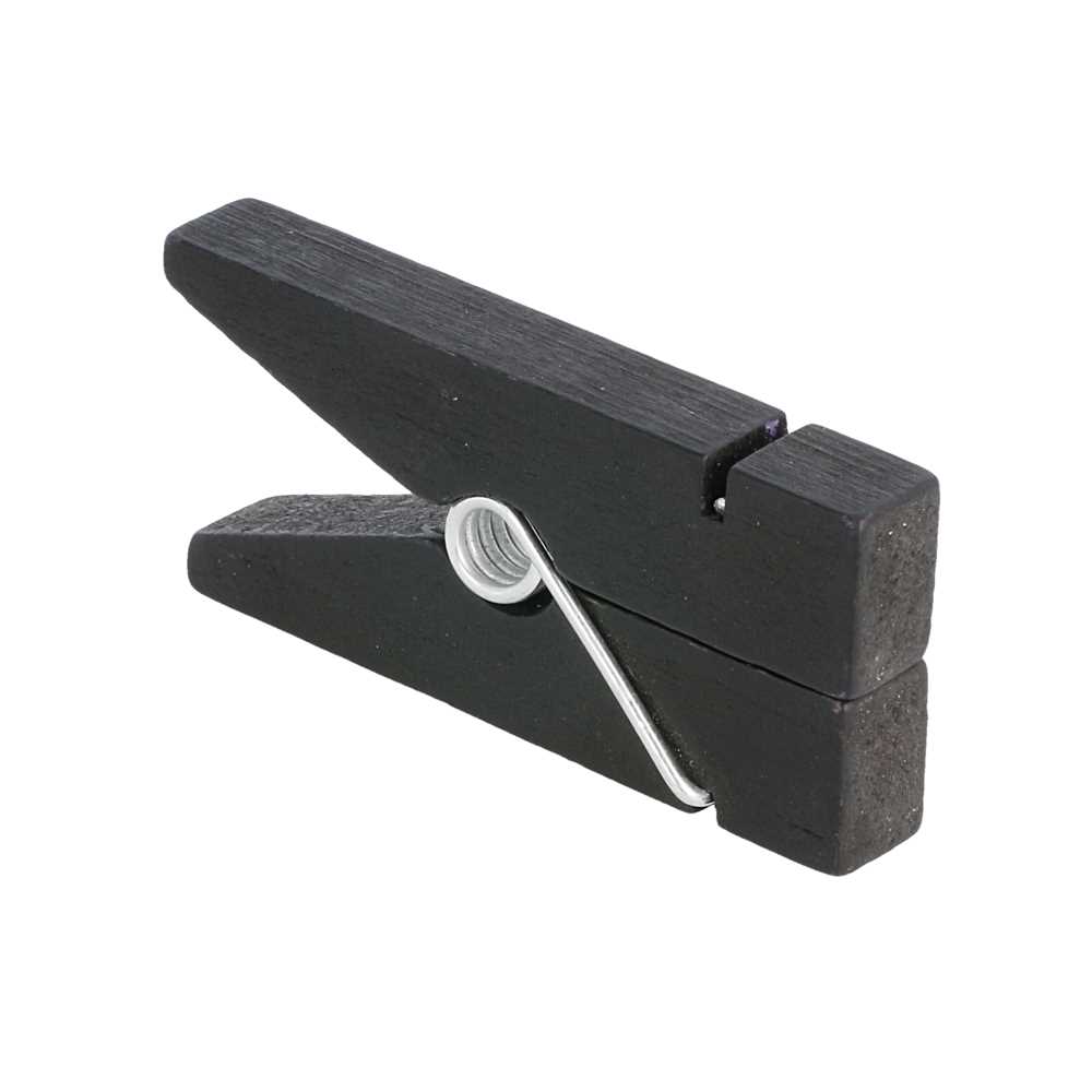 12 Pinzas Porta-Pizarras 1,3X3,8X8,3 Cm Negro Madera (1 Unid.)