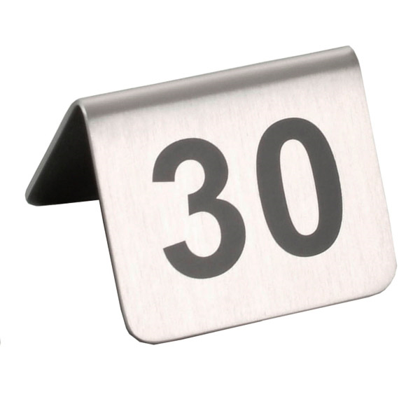 Números Para Mesa Del 26 Al 50 5,2X4,2 Cm Plateado Inox (1 Unid.)
