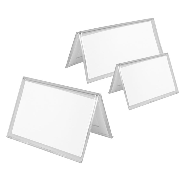 IDENTIFICADORES DE SOBREMESA 9x5,5 CM TRANSPARENTE PS (200 UNID.)
