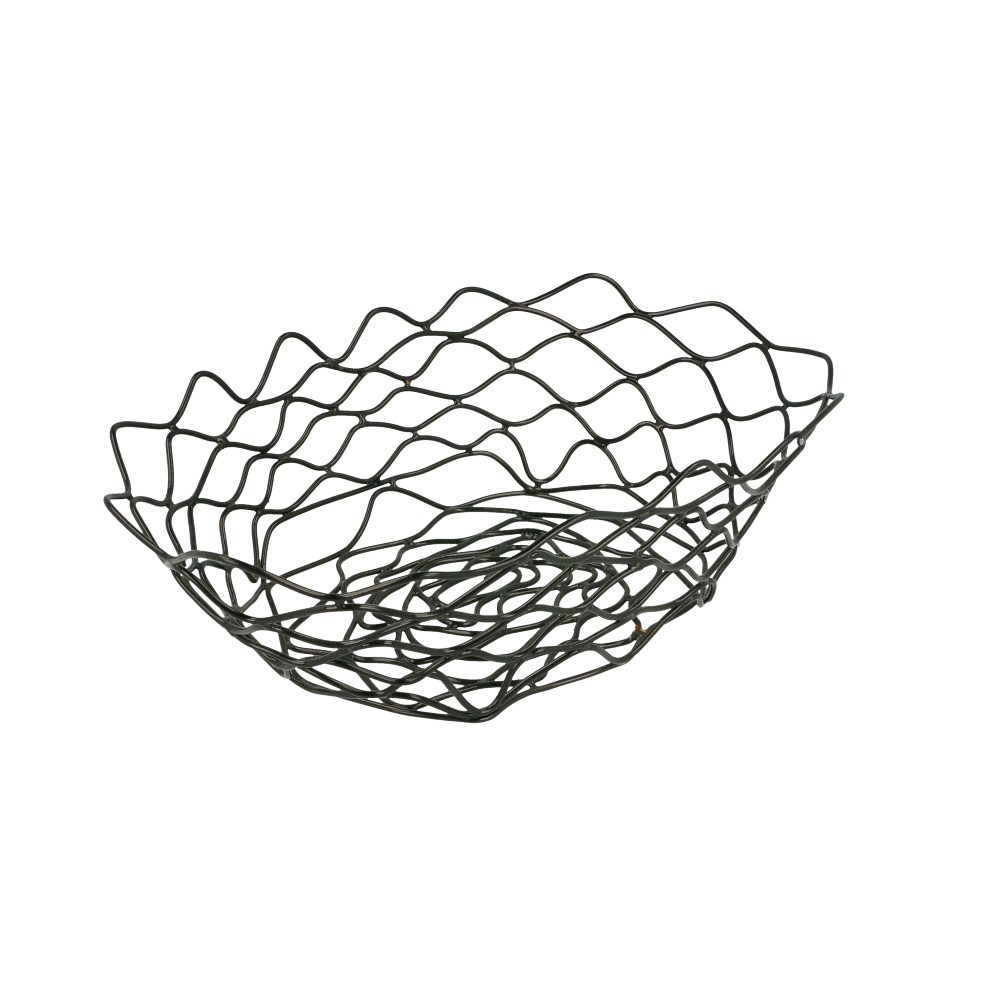 CESTA OVAL 24x15,2x7 CM NEGRO ACERO (1 UNID.)