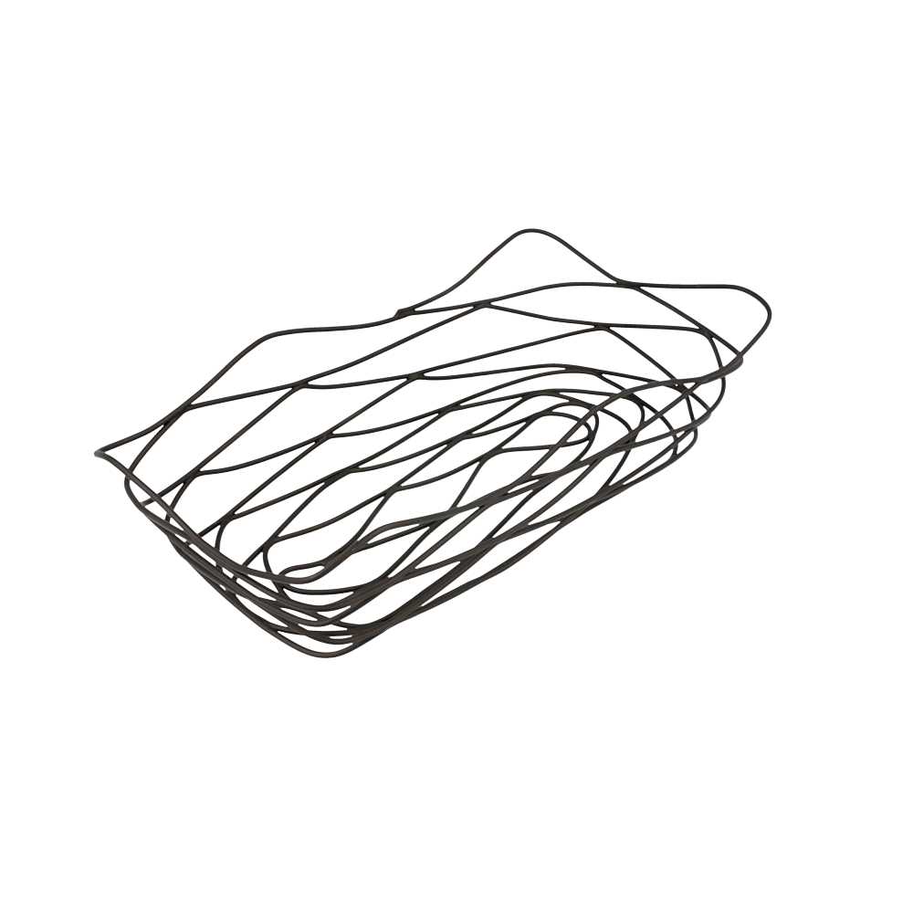 Cestas Rectangulares 25,5X12,5X6 Cm Negro Acero (1 Unid.)