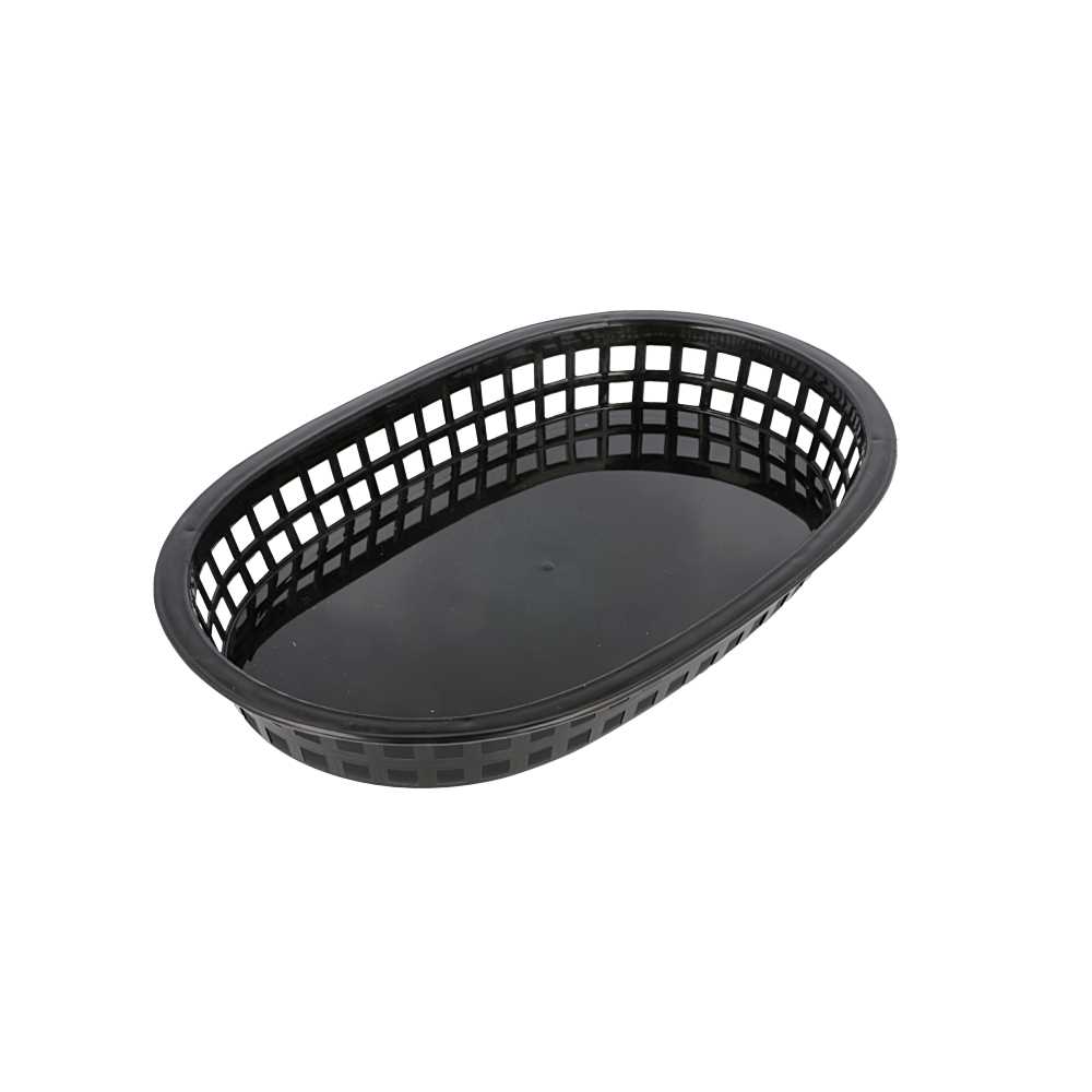 Cestas Alargadas 28X17,5X4 Cm Negro Pp (12 Unid.)