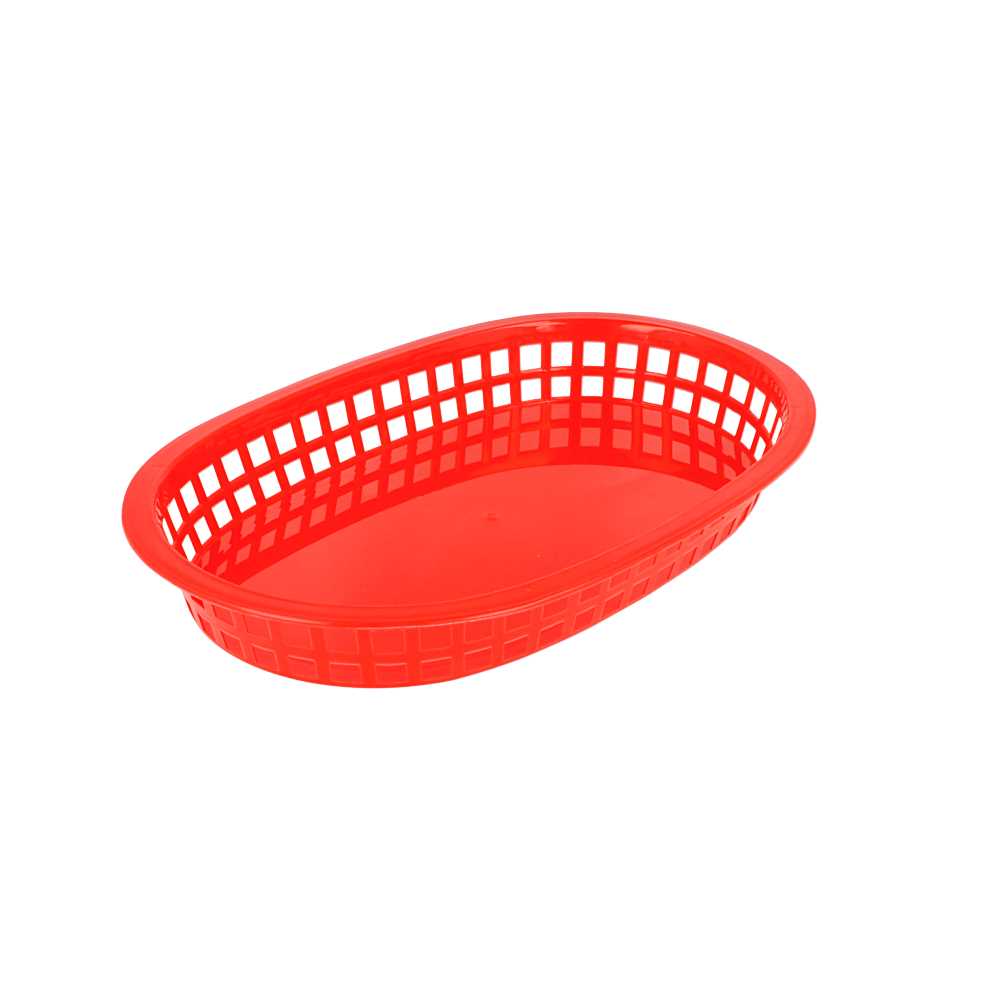 CESTAS ALARGADAS 28x17,5x4 CM ROJO PP (12 UNID.)