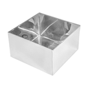 CAJA PARA BUFFET 'ARTINOX' 12x12x7 CM PLATEADO INOX (1 UNID.)