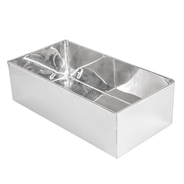 CAJA PARA BUFFET 'ARTINOX' 26,3x13x8 CM PLATEADO INOX (1 UNID.)