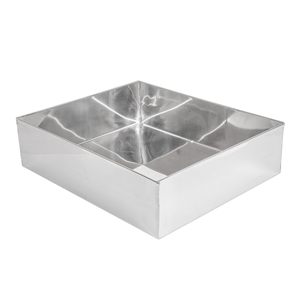 CAJA PARA BUFFET 'ARTINOX' 30x25,3x8 CM PLATEADO INOX (1 UNID.)
