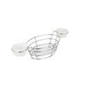 Cestas Ovales + 2 Tarrinas 26X10X5,3 Cm Cromado Acero (6 Unid.)