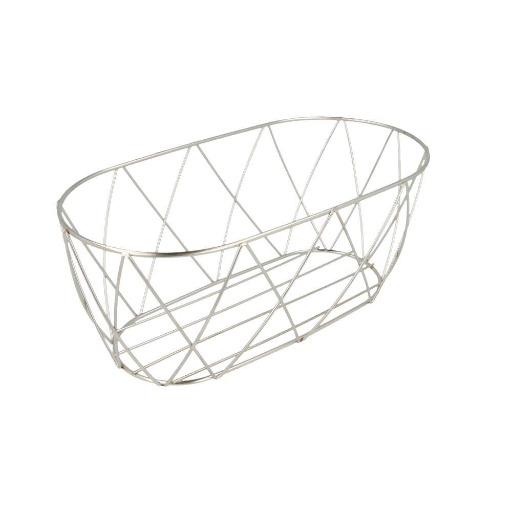 Basket Estilo Toscano 25,5X12,7X10,2 Cm Plateado Inox (12 Unid.)