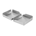 CAJA HAMBURGUESA 'ARTINOX' 25,2x13x3 CM PLATEADO INOX (12 UNID.)