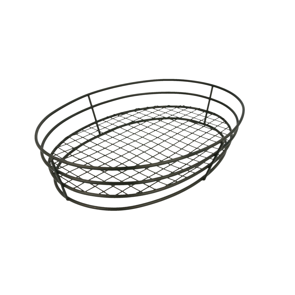Basket Oval 28X20,5X5,7 Cm Negro Acero (24 Unid.)