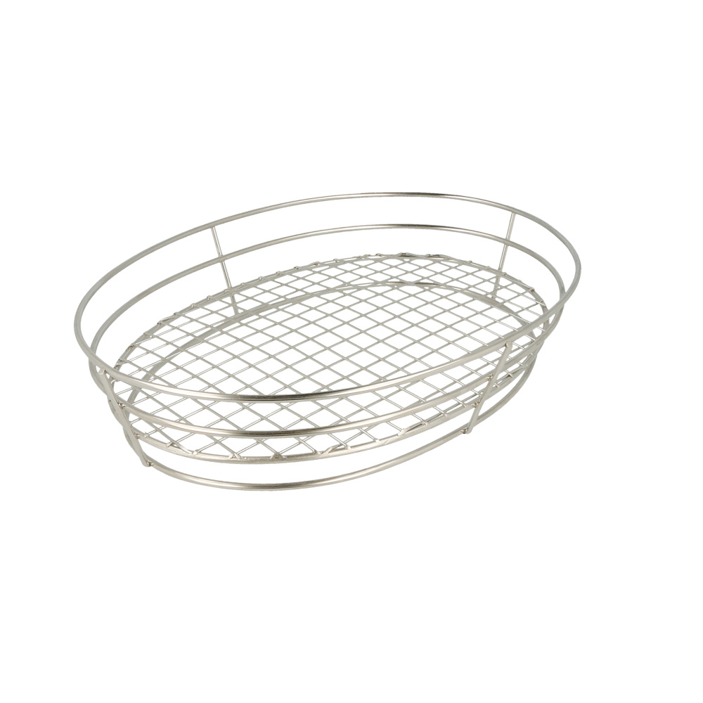 Basket Oval 'Artinox' 28X20,5X5,7 Cm Plateado Inox (24 Unid.)