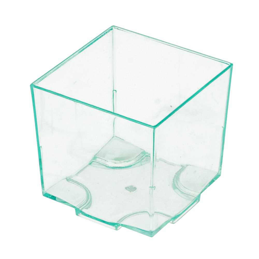 CUBOS APILABLES REUTILIZABLES PARA APERITIVOS 4,2x4,2x4,2 CM VERDE AGUA PS (200 UNID.)