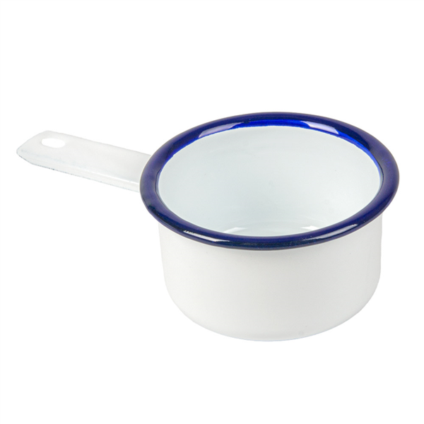 Mini Ollas 'Enamelware' 200 Ml 15,6X9X4,7Cm Blanco Hierro Esmaltado (6 Unid.)