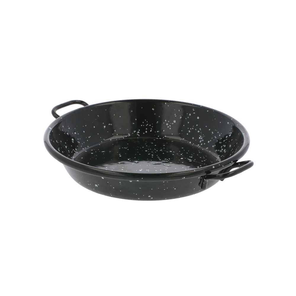 MINI PAELLA VALENCIANA ESMALTADA 'ARTINOX' Ø12x2,4 CM NEGRO ACERO (10 UNID.)