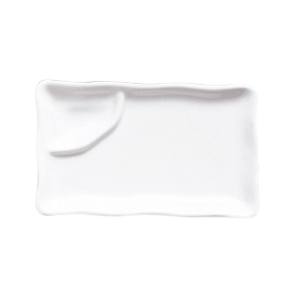 PLATOS RECTANGULARES 1 COMPARTIMENTO 'AKALA' 25,5x15,5x3,5 CM BLANCO PORCELANA (6 UNID.)