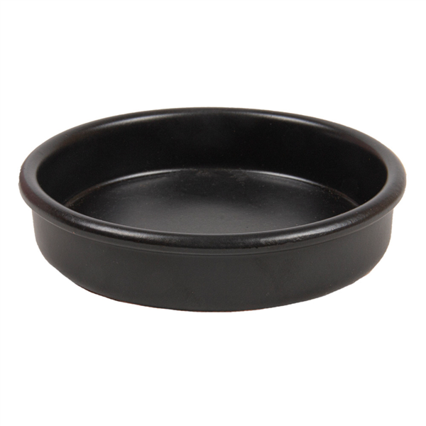 RECIPIENTES DE LOZA PARA CREMA CATALANA 220 ML Ø12x2,6 CM NEGRO CERÁMICA (44 UNID.)