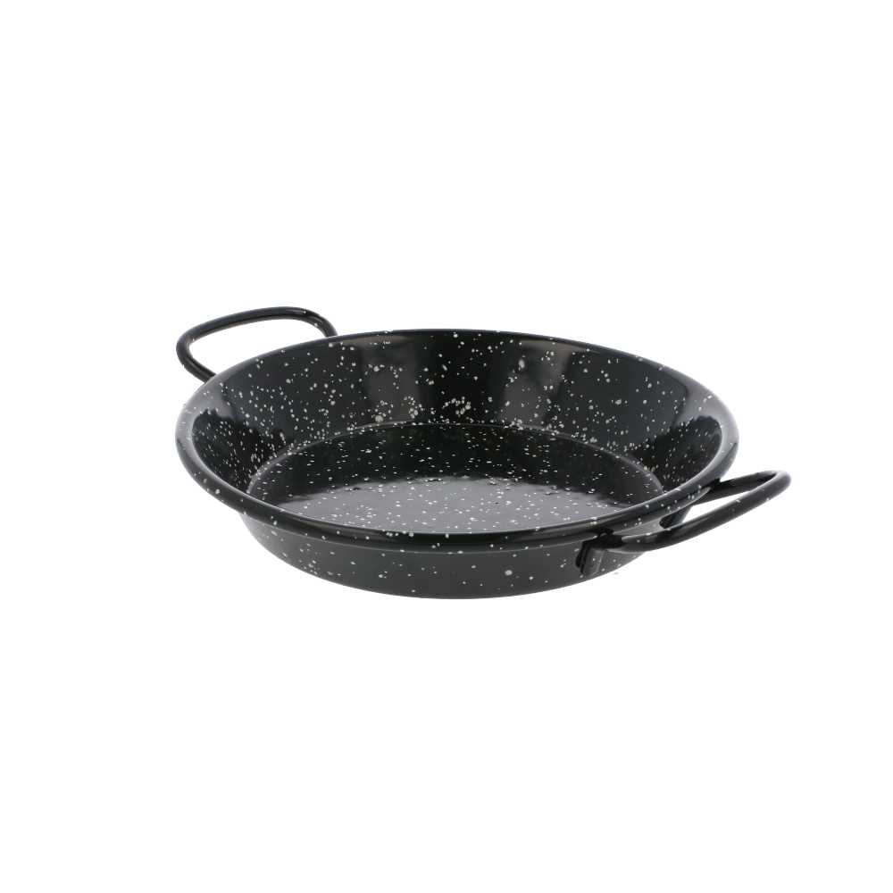 MINI PAELLA VALENCIANA ESMALTADA 'ARTINOX' Ø15x2 CM NEGRO ACERO (10 UNID.)