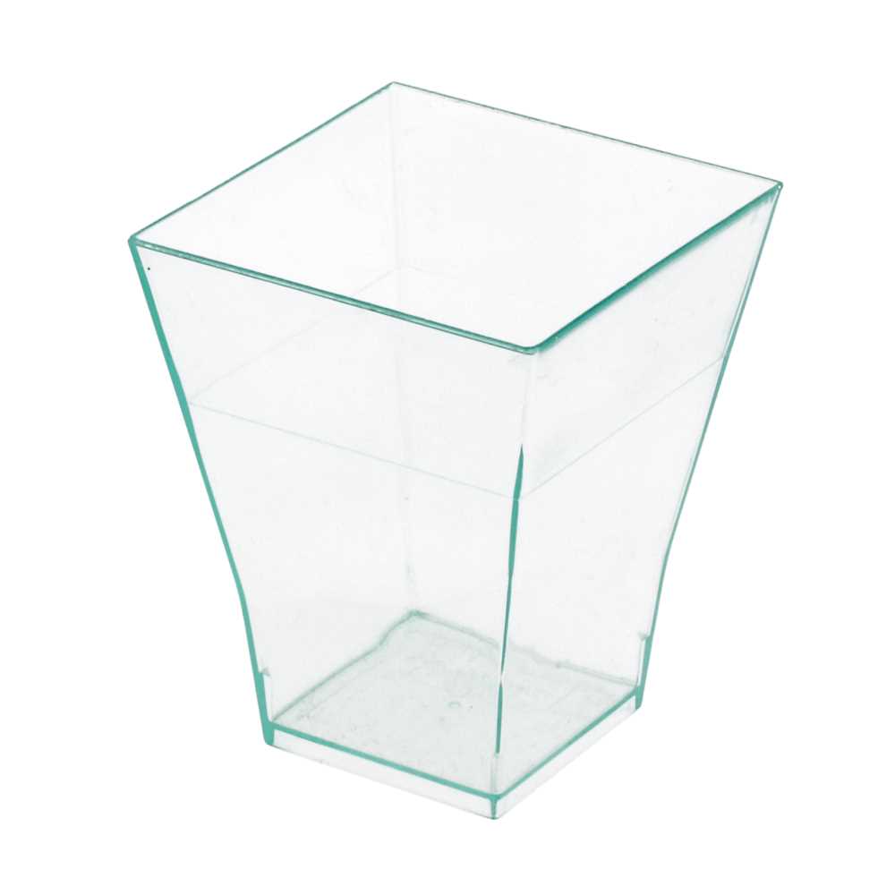 RECIPIENTES APERITIVOS REUTILIZABLES 'BOUQUET' 4,5x4,5x5,5 CM VERDE AGUA PS (576 UNID.)