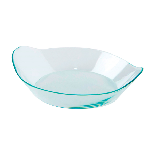 RECIPIENTES REUTILIZABLES APERITIVOS "ELÍPTICO" 8x2 CM VERDE AGUA PS (1000 UNID.)