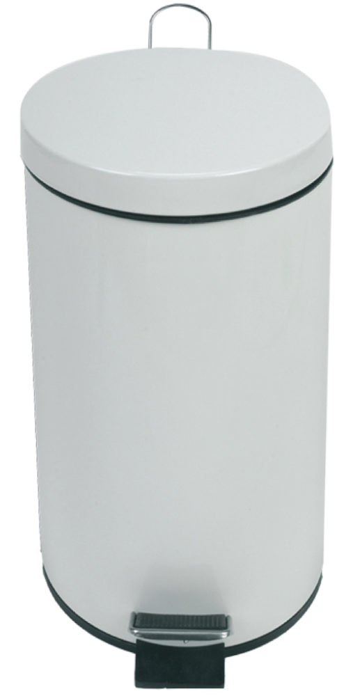 Papelera De Pedal 20l Metal Blanco Sanitarias