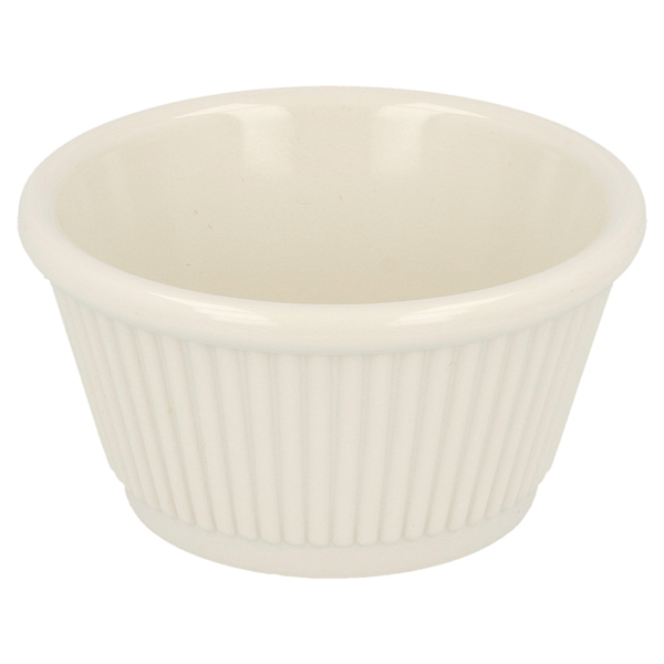 RAMEQUINES ESTRIADOS 'ASAMI WARE' 120 ML Ø 8,3x3,8 CM MARFIL MELAMINA (48 UNID.)