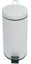 Papelera Pedal 30l Metal Blanco Sanitarias