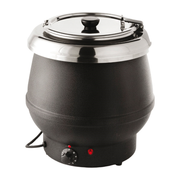 MARMITA DE SOPA BAÑO MARIA (70ºC-95ºC) 10 L 34,5x36 CM NEGRO INOX (1 UNID.)