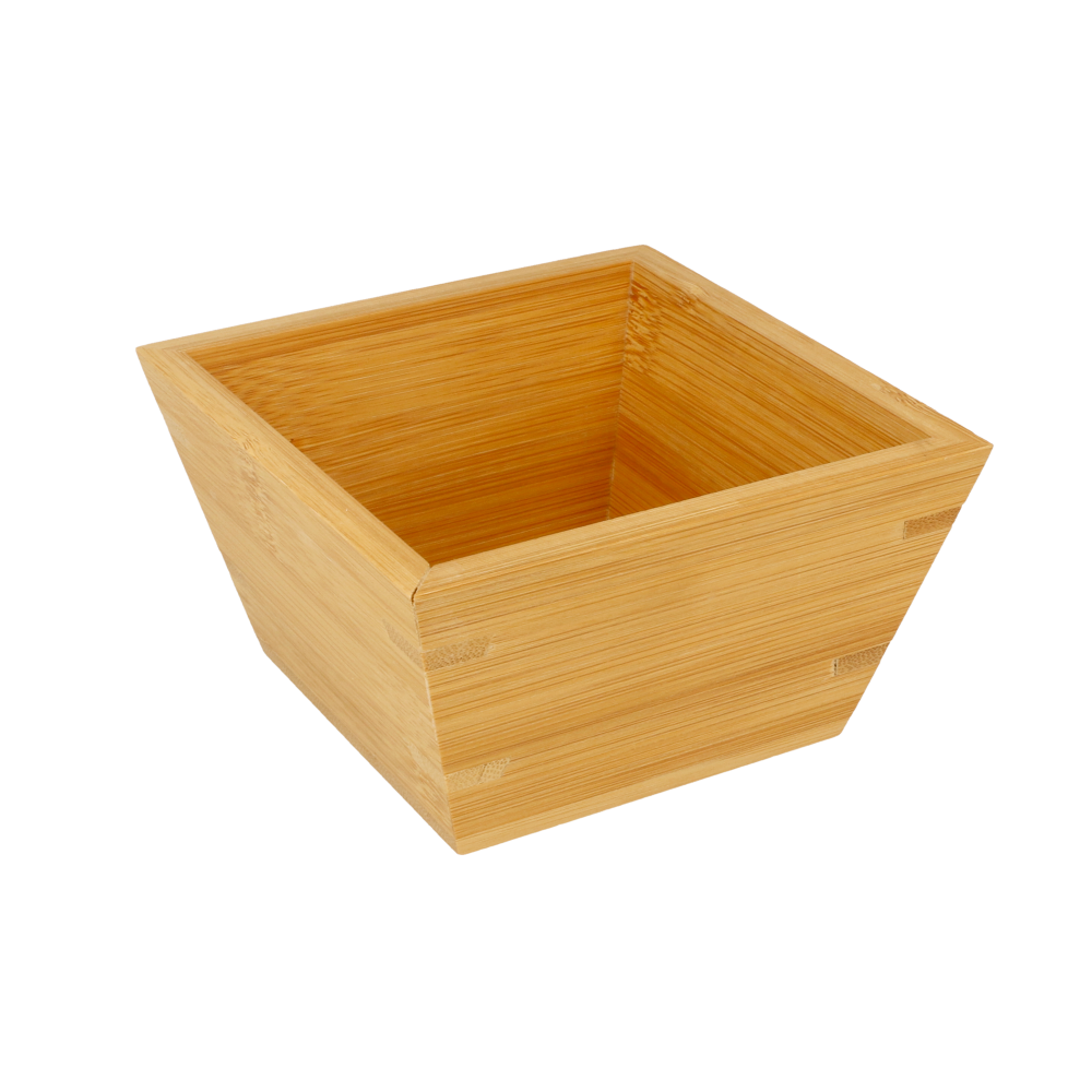 BOL CUADRADO 500 ML 12,7x12,7x7,3 CM NATURAL BAMBÚ (1 UNID.)