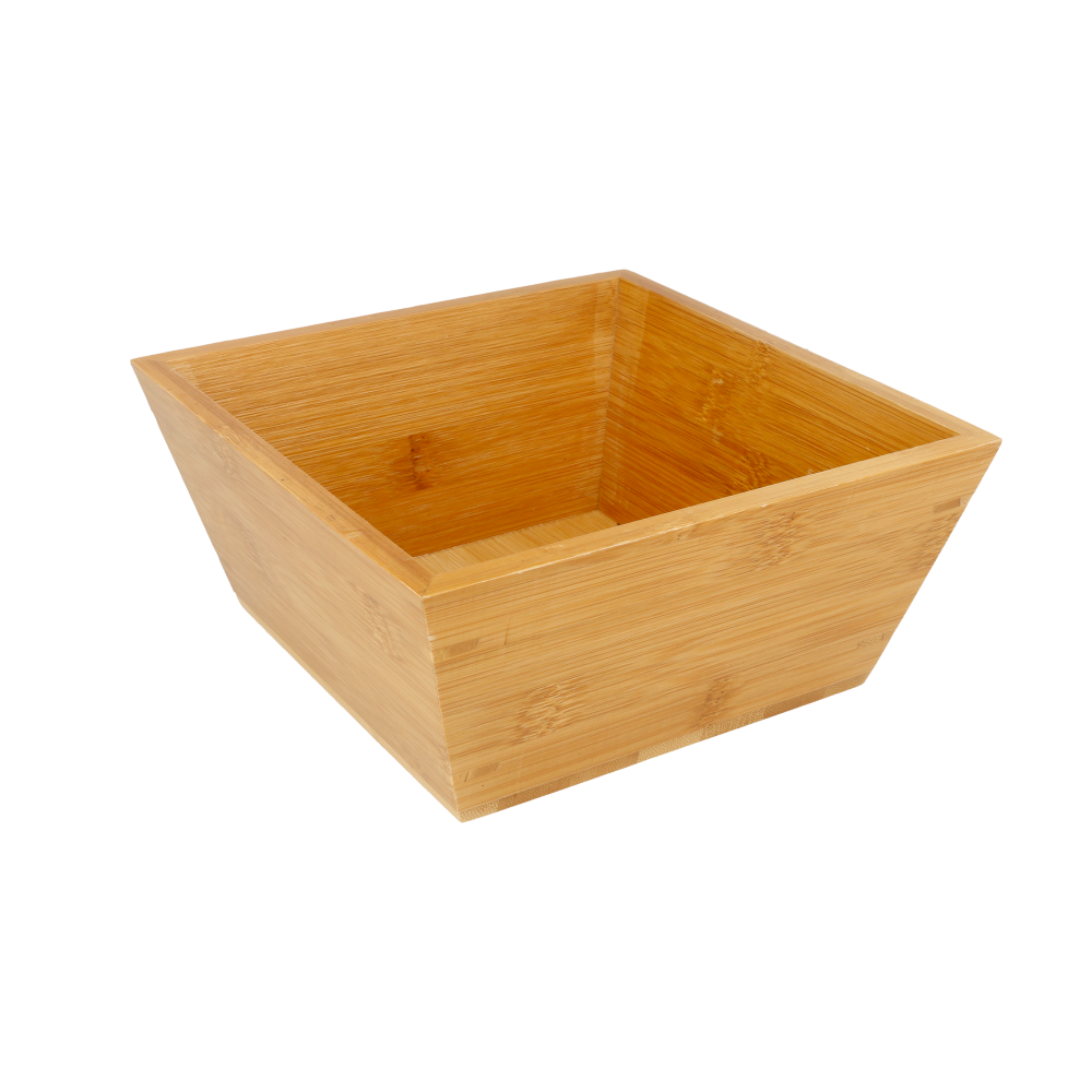 BOL CUADRADO 1400 ML 17,8x17,8x8,3 CM NATURAL BAMBÚ (1 UNID.)