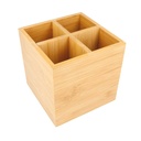 PORTA CUBIERTOS 15x15x15 CM NATURAL BAMBÚ (1 UNID.)