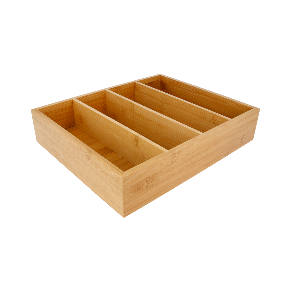 PORTA CUBIERTOS & SACHETS 29x24x6 CM NATURAL BAMBÚ (1 UNID.)