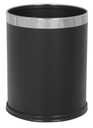 Papelera Efecto De Cuero Negro 10l Carcasa Simple Oficina