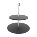 STAND SNACK 2 PISOS 25x25x26,5 CM NATURAL PIZARRA (2 UNID.)