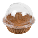 CESTA SÍMIL MIMBRE CON CÚPULA Ø 36x10 CM MARRÓN PP (1 UNID.)