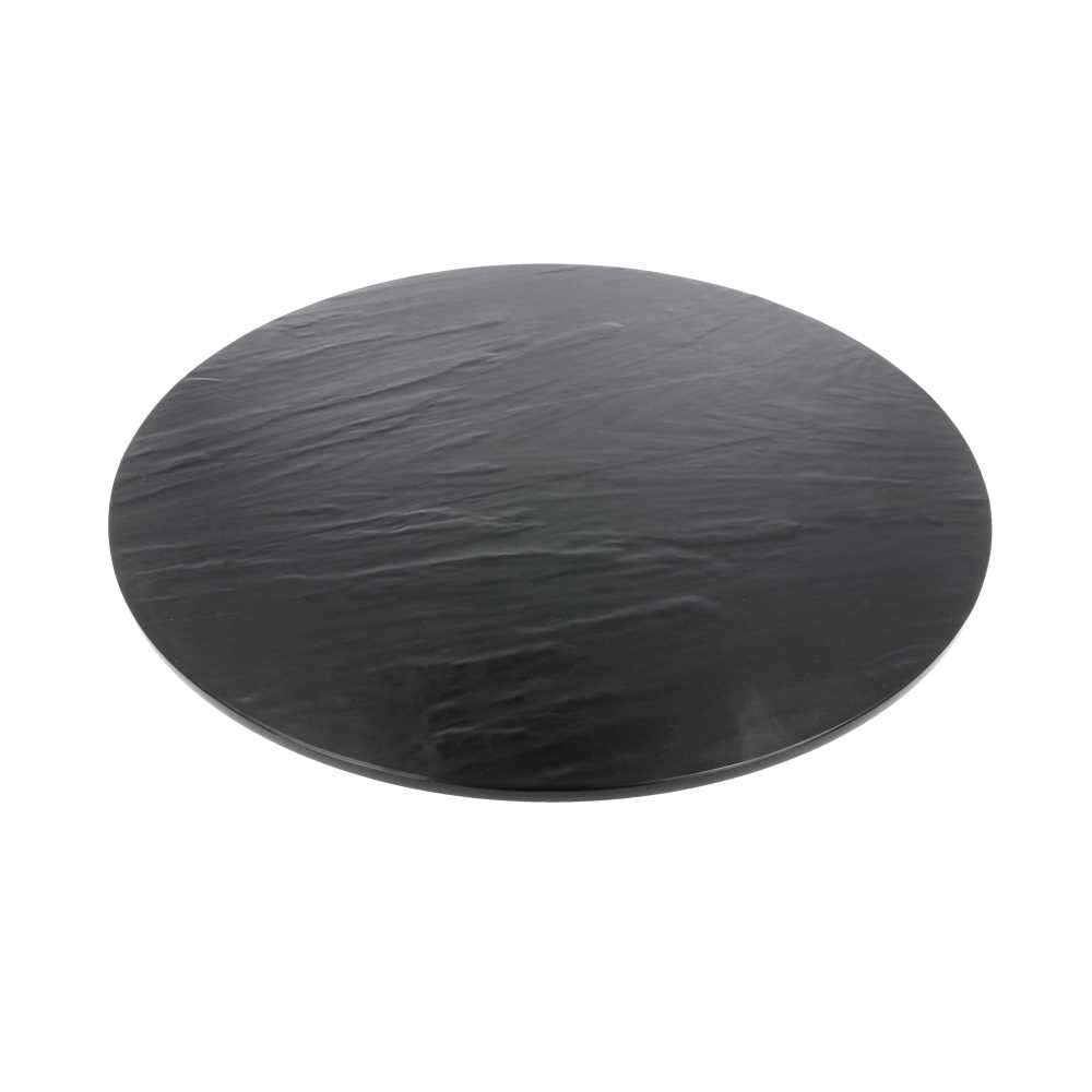 TABLAS REDONDAS SÍMIL PIZARRA 'ASAMI WARE' Ø 43x4 CM NEGRO MELAMINA (3 UNID.)