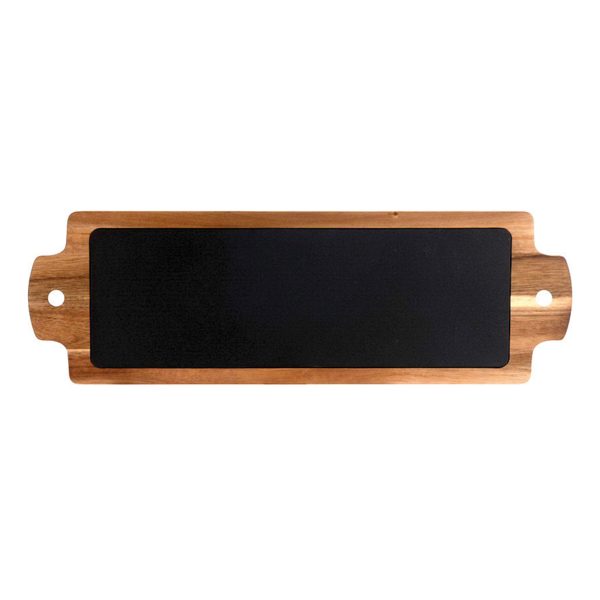 Tabla Presentación Rectangular 63,5X20X1,5 Cm Natural Pizarra+Madera (2 Unid.)