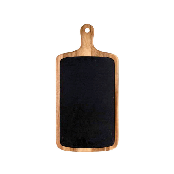 TABLA PRESENTACIÓN RECTANGULAR 53x26x1,5 CM NATURAL PIZARRA+MADERA (2 UNID.)