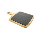 TABLA PRESENTACIÓN RECTANGULAR 33x23x1,5 CM NATURAL PIZARRA+MADERA (4 UNID.)