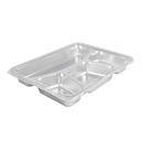 BANDEJA CON 4 COMPARTIMENTOS + TAPA 'ARTINOX' 28x22x4 CM PLATEADO INOX (6 UNID.)