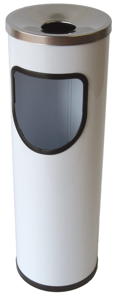 Papelera Cenicero Redonda Blanca 25l Areas Comunes