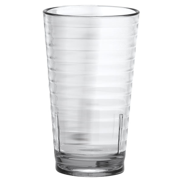 VASOS CON RELIEVE 400 ML Ø 8/5,5x13,5 CM TRANSPARENTE POLICARBONATO (24 UNID.)