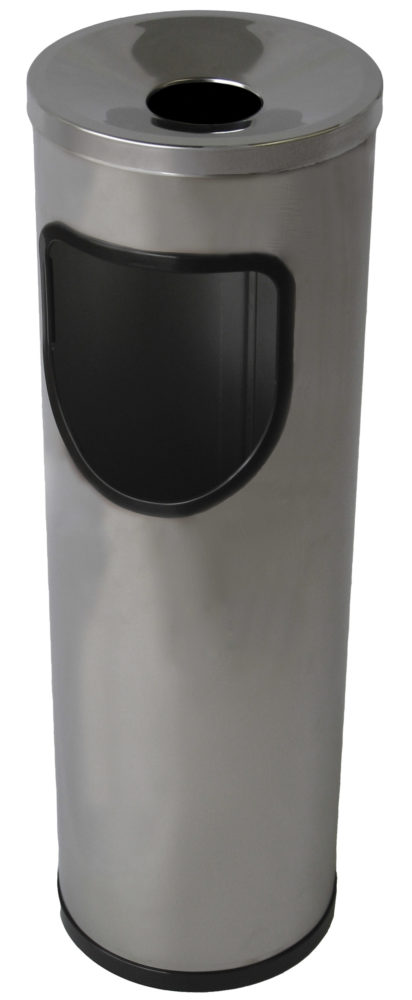 PAPELERA CENICERO REDONDA 25L ACERO INOXIDABLE SATINADO SANITARIAS